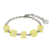 마르니 Marni Silver & Yellow Dice Charm Bracelet 241379M142006