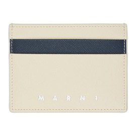 마르니 Marni 오프화이트 Off-White & Navy Saffiano Leather Card Holder 241379M163016