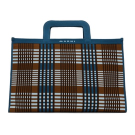 마르니 Marni Blue & Brown Knit Briefcase 241379M167001