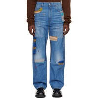 마르니 Marni Blue Patch Jeans 241379M186005