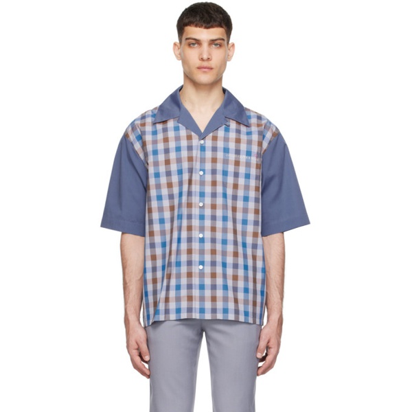 마르니 Marni Navy Embroidered Shirt 241379M192060