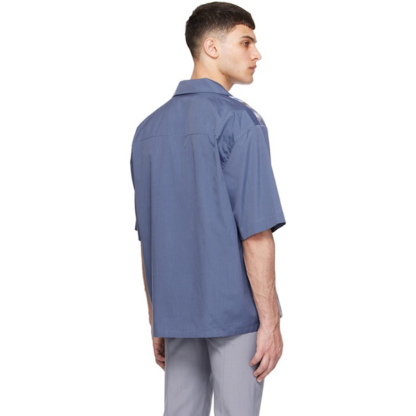 마르니 Marni Navy Embroidered Shirt 241379M192060