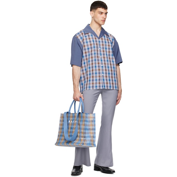 마르니 Marni Navy Embroidered Shirt 241379M192060