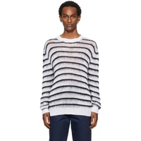 마르니 Marni White Stripe Sweater 241379M201001