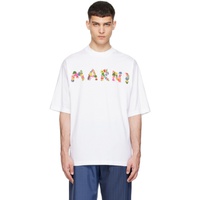 마르니 Marni White Printed T-Shirt 241379M213025