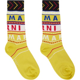 마르니 Marni Yellow Logo Socks 241379M220004