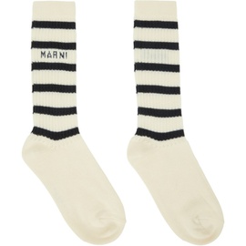 마르니 Marni 오프화이트 Off-White Striped Socks 241379M220008