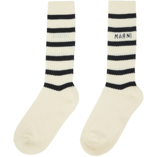 마르니 마르니 Marni 오프화이트 Off-White Striped Socks 241379M220008