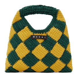 마르니 Marni Kids Yellow & Green Diamond Crochet Bag 241379M717005