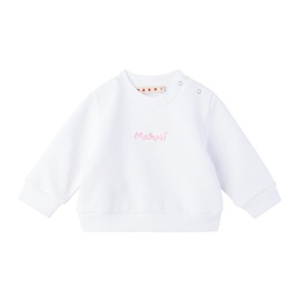 마르니 Marni Baby White Embroidered Sweatshirt 241379M718001