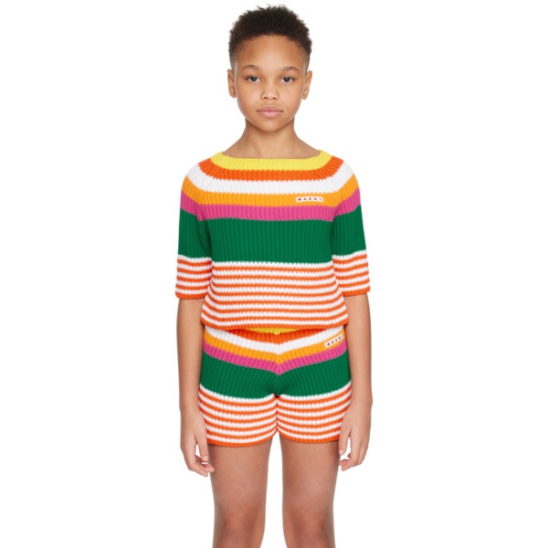 마르니 마르니 Marni Kids Multicolour Striped Sweater 241379M720015