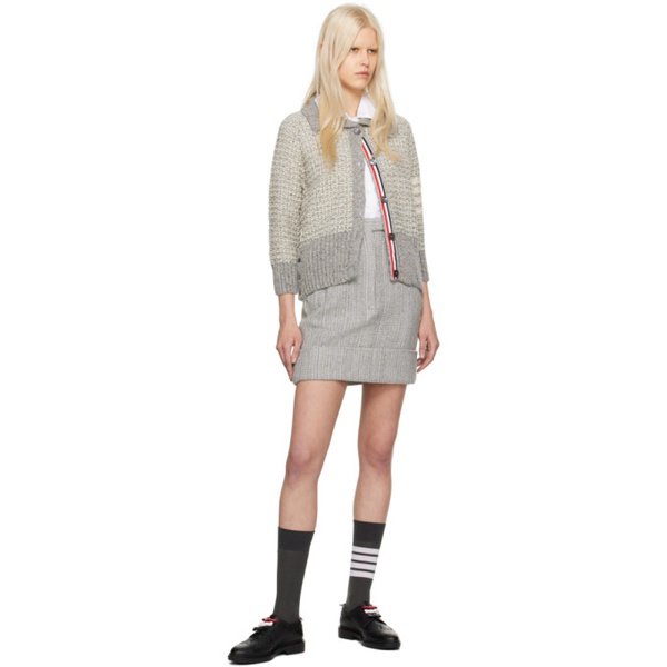 톰브라운 톰브라운 Thom Browne Gray Frayed Miniskirt 241381F090001