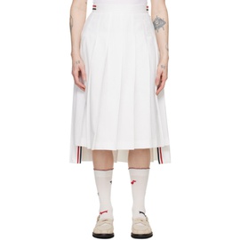 톰브라운 Thom Browne White Pleated Midi Skirt 241381F092003