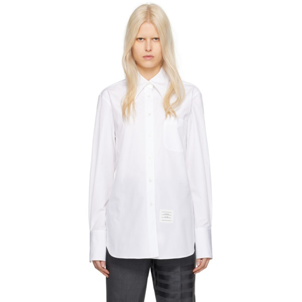톰브라운 톰브라운 Thom Browne White Pointed Collar Shirt 241381F109001