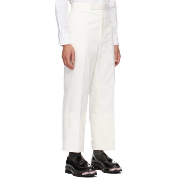 톰브라운 톰브라운 Thom Browne White Rolled Cuff Trousers 241381M191021
