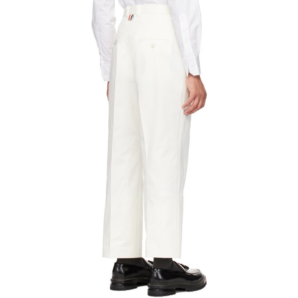 톰브라운 톰브라운 Thom Browne White Rolled Cuff Trousers 241381M191021