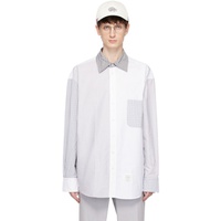 톰브라운 Thom Browne Gray & White Funmix Shirt 241381M192011