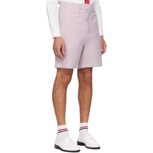 톰브라운 톰브라운 Thom Browne White & Red Striped Shorts 241381M193015