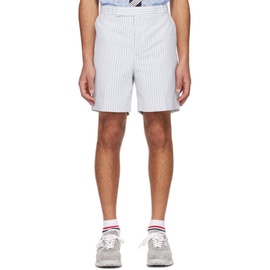 톰브라운 Thom Browne White & Blue Striped Shorts 241381M193016