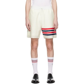 톰브라운 Thom Browne White 4-Bar Shorts 241381M193023