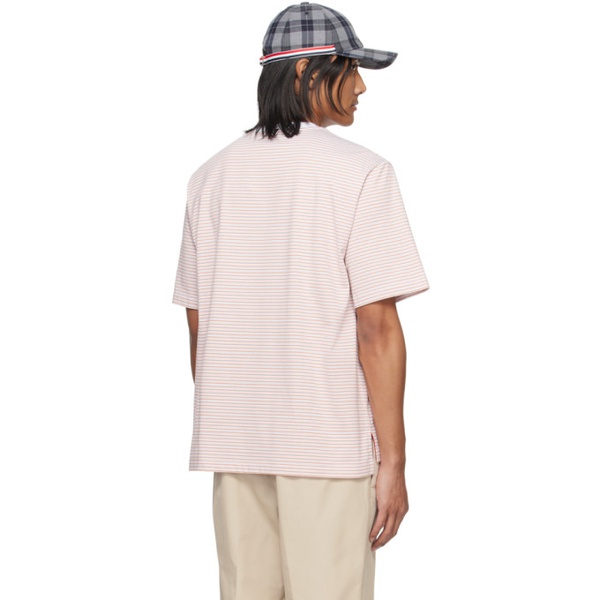 톰브라운 톰브라운 Thom Browne Orange Stripe T-Shirt 241381M213009