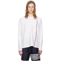 톰브라운 Thom Browne White Striped Long Sleeve T-Shirt 241381M213026