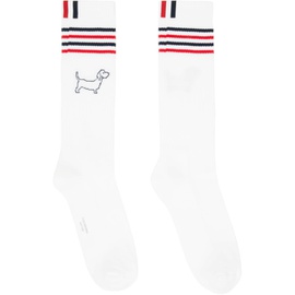 톰브라운 Thom Browne White Hector Icon Athletic Socks 241381M220000