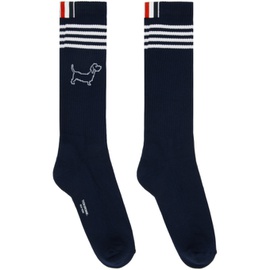 톰브라운 Thom Browne Navy Hector Icon Athletic Socks 241381M220001