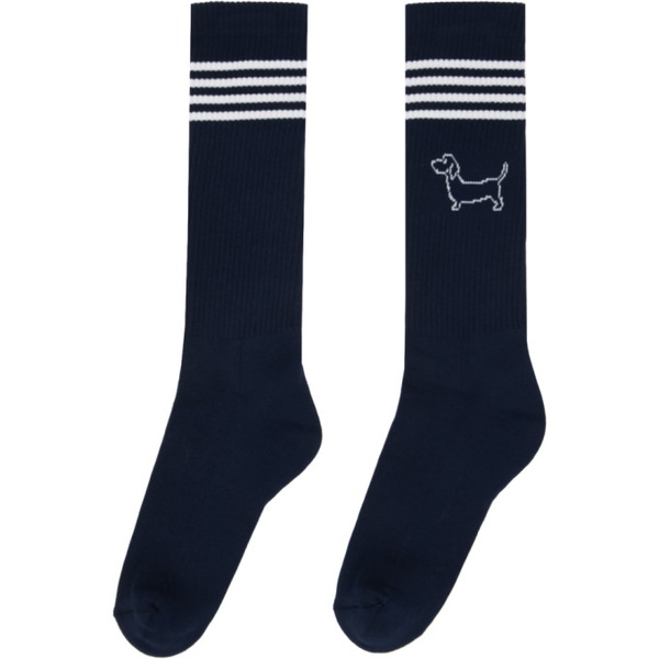 톰브라운 톰브라운 Thom Browne Navy Hector Icon Athletic Socks 241381M220001