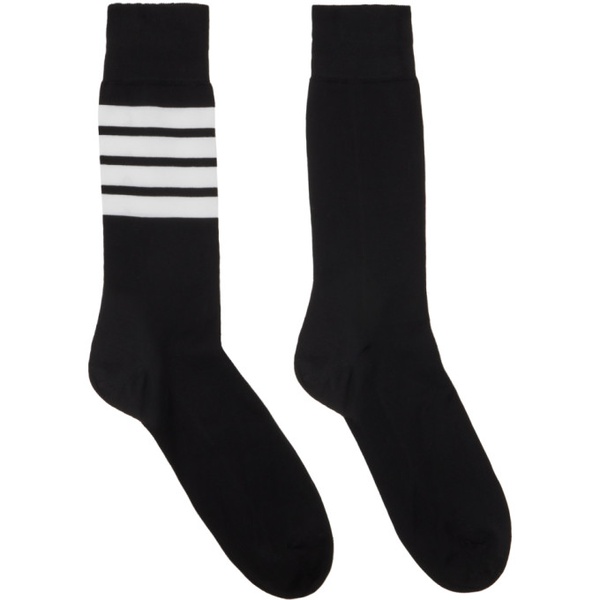 톰브라운 톰브라운 Thom Browne Black Tricolor Socks 241381M220006