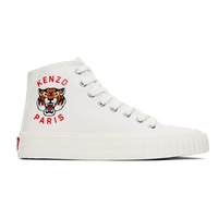 White Kenzo Paris Foxy High Top Sneakers 241387F127001