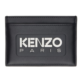 Black Kenzo Paris Emboss Leather Card Holder 241387M163003