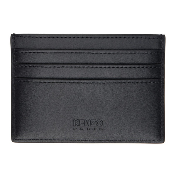  Black Kenzo Paris Emboss Leather Card Holder 241387M163003