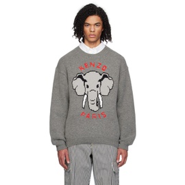 Gray Kenzo Paris Elephant Sweater 241387M201001