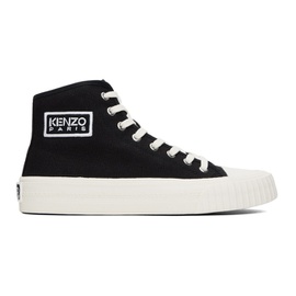 Black Kenzo Paris Foxy High-Top Canvas Sneakers 241387M236000