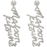 Maison Kitsune Silver Handwriting Earrings 241389F022001