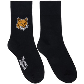 Maison Kitsune Black Fox Head Socks 241389F076010