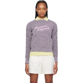 Maison Kitsune Purple Handwriting Sweater 241389F096011