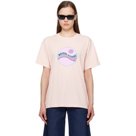 Maison Kitsune Pink Pop Wave T-Shirt 241389F110008
