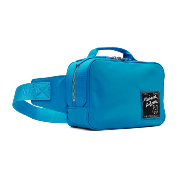 메종키츠네 Maison Kitsune Blue The Traveller Bag 241389M171009