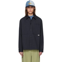 Maison Kitsune Navy Stripe Shirt 241389M192018