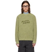 Maison Kitsune Green Handwriting Sweater 241389M201008