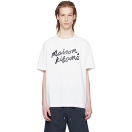 Maison Kitsune White Handwriting Classic T-Shirt 241389M204029