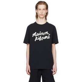 Maison Kitsune Black Handwriting Classic T-Shirt 241389M204030