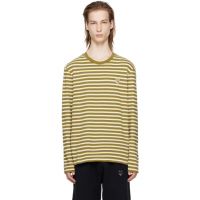 Maison Kitsune Khaki Bold Fox Head Long Sleeve T-Shirt 241389M213004