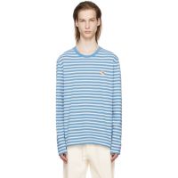 Maison Kitsune Blue Bold Fox Head Long Sleeve T-Shirt 241389M213005