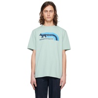Maison Kitsune Green Flash Fox T-Shirt 241389M213052