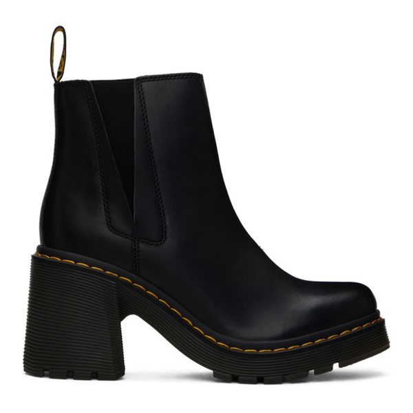 닥터마틴 닥터마틴 Dr. Martens Black Spence Leather Flared Heel Chelsea Boots 241399F113002