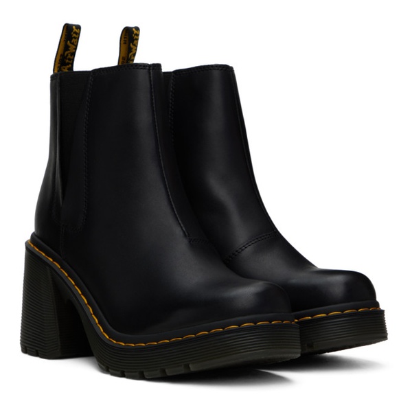 닥터마틴 닥터마틴 Dr. Martens Black Spence Leather Flared Heel Chelsea Boots 241399F113002