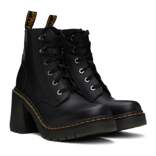 닥터마틴 닥터마틴 Dr. Martens Black Jesy Sendal Leather Lace Up Boots 241399F113007
